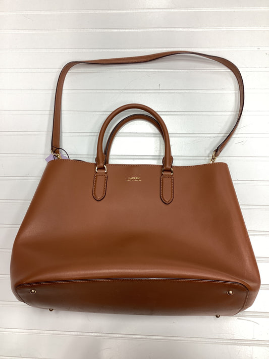 Handbag Leather By Lauren By Ralph Lauren In Brown, Size:Large