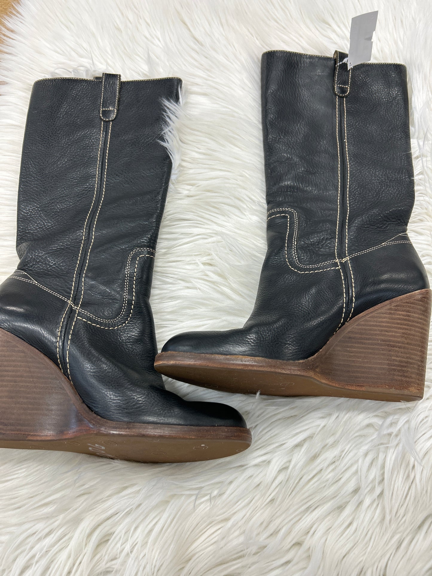 Boots Mid-Calf Heels By Frye In Black, Size:10