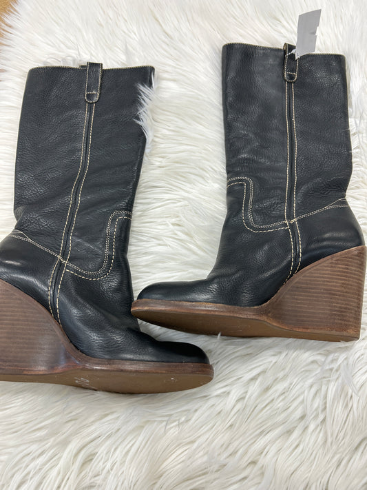 Boots Mid-Calf Heels By Frye In Black, Size:10