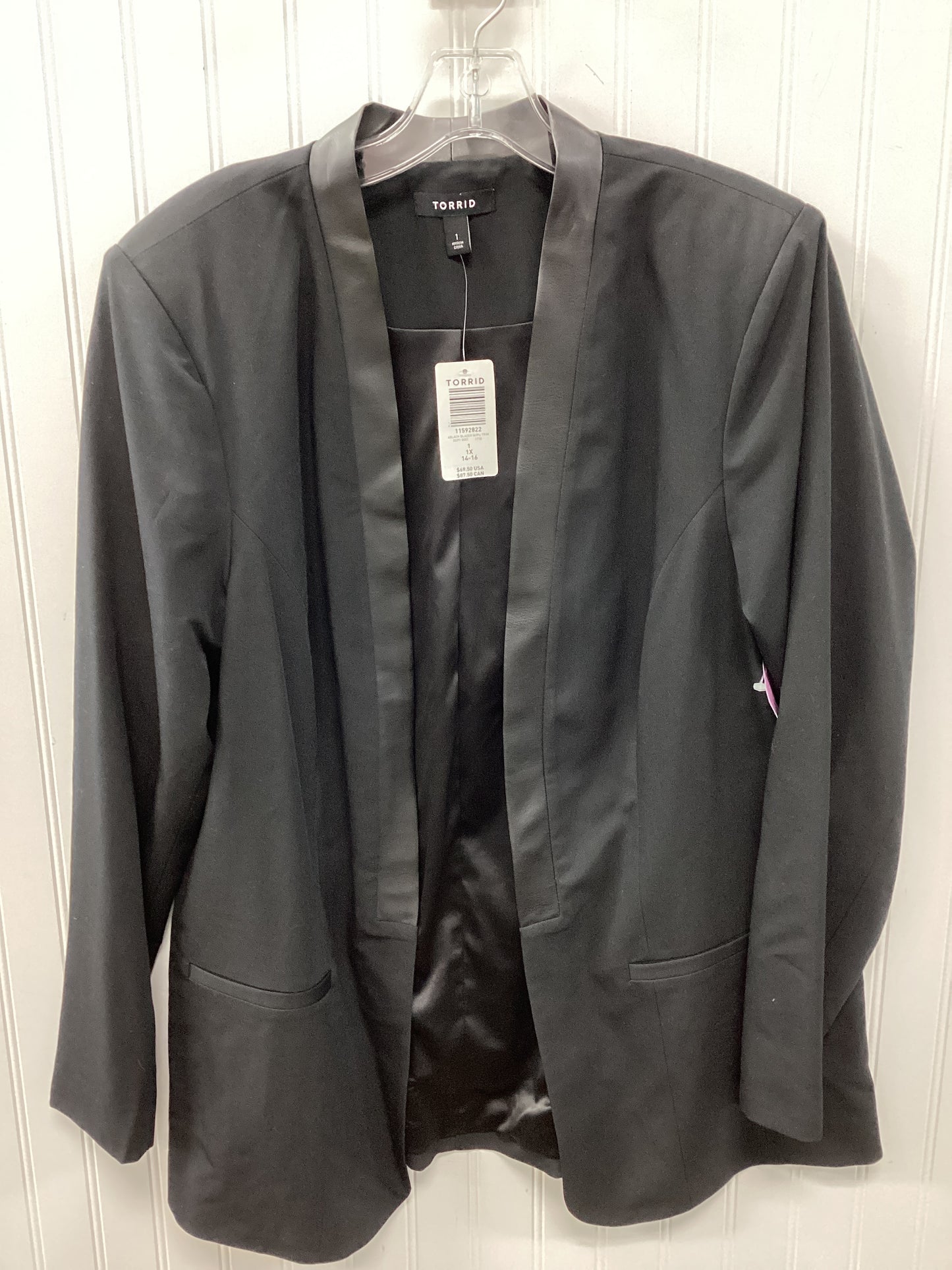 Blazer By Torrid In Black, Size:1X