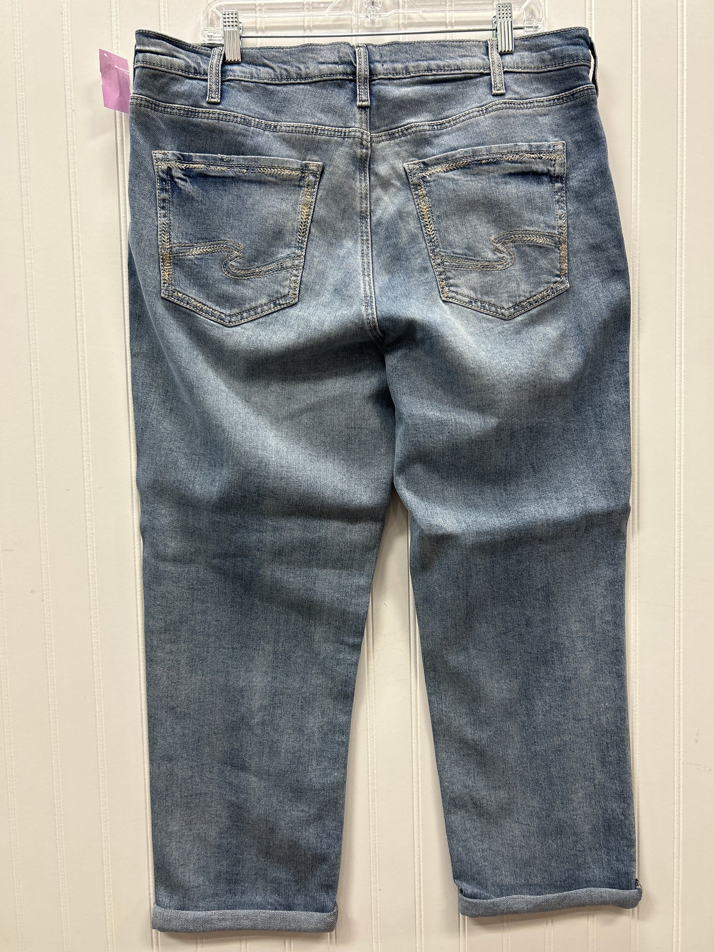 Jeans Straight By Silver In Blue Denim, Size:18
