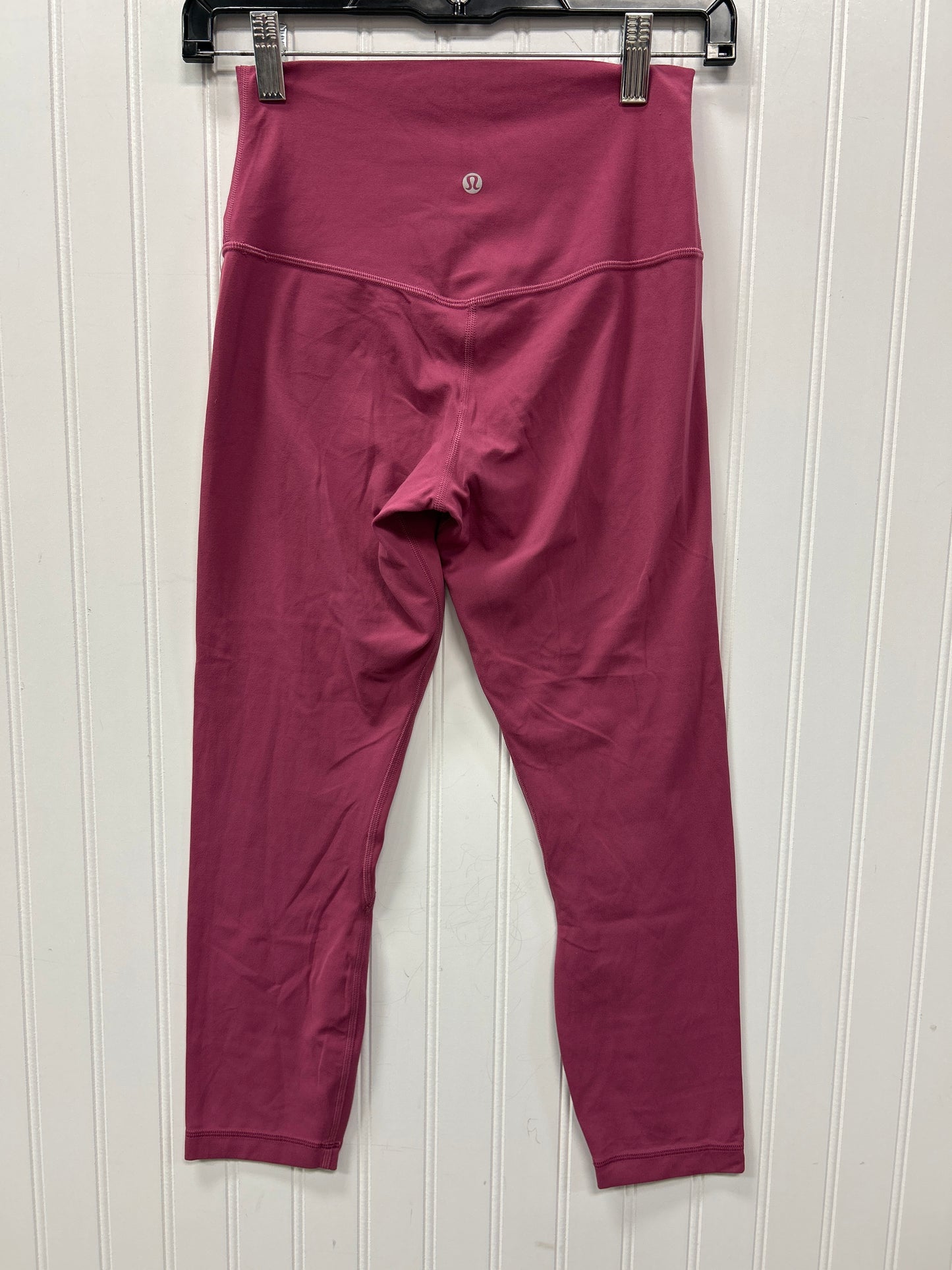 Athletic Leggings Capris By Lululemon In Pink, Size:4