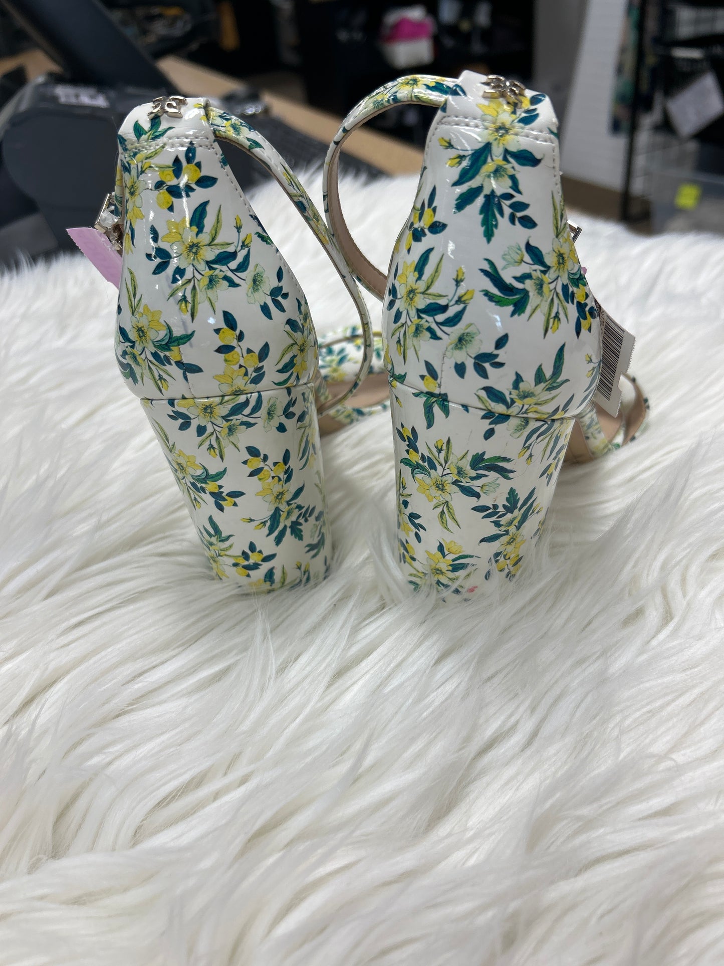Sandals Heels Block By Sam Edelman In Floral Print, Size:8.5