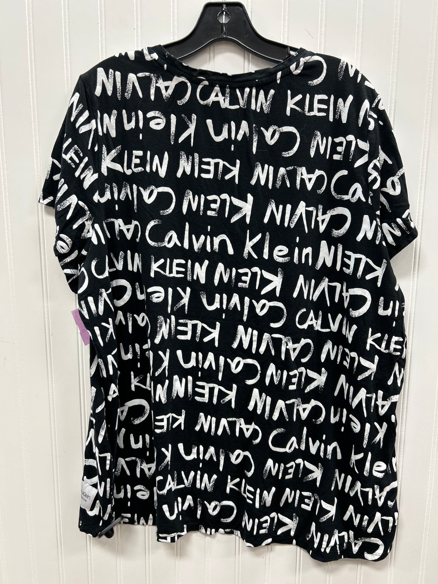 Top Ss By Calvin Klein In Black, Size:2X