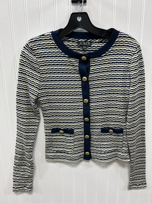 Cardigan By J. Crew In Blue & White, Size:S