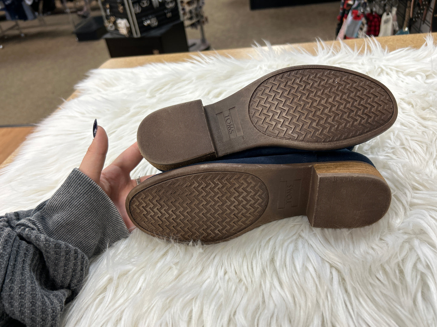 Shoes Heels Block By Toms In Blue, Size:7.5
