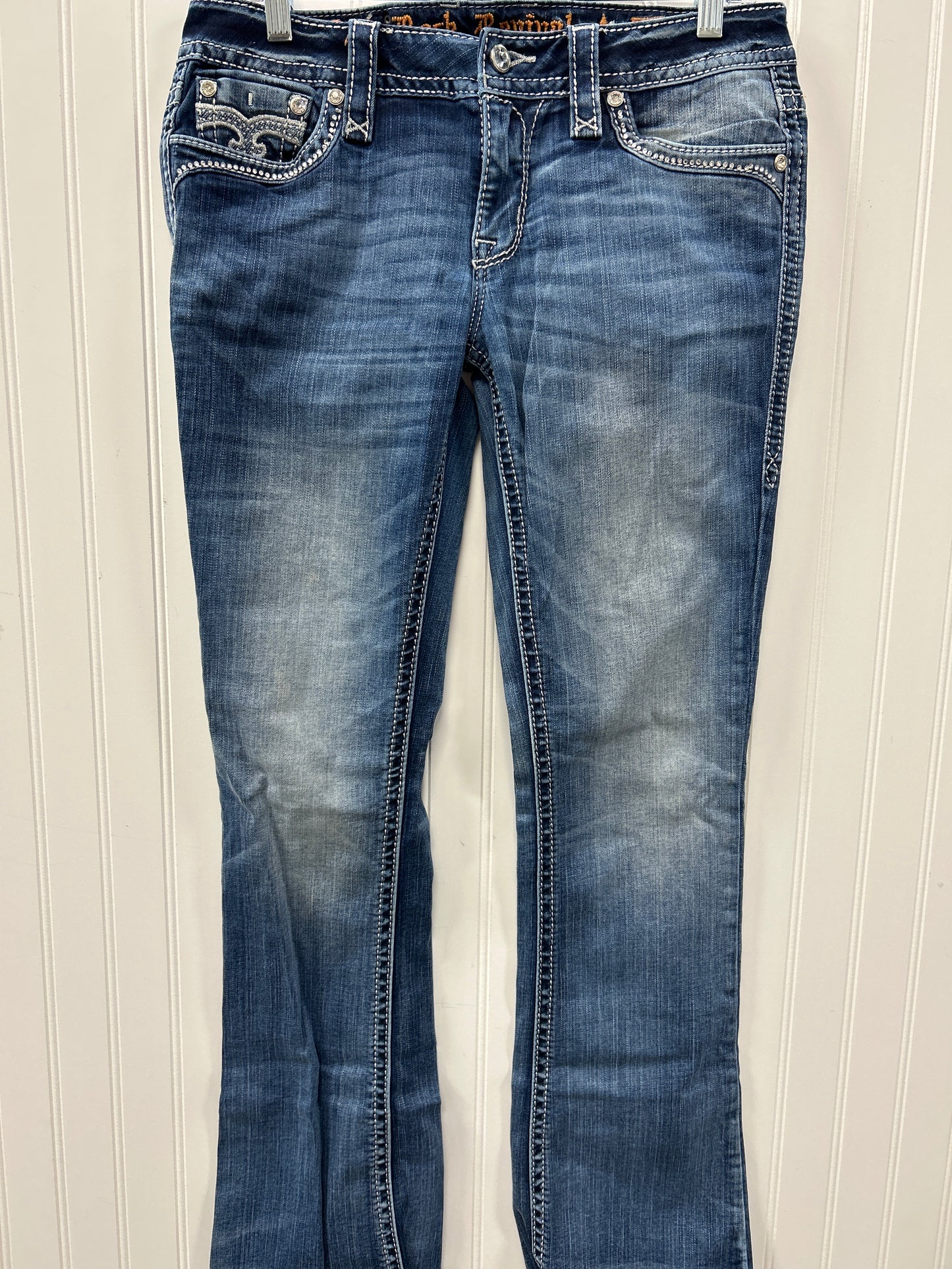 Jeans Boot Cut By Rock Revival In Blue Denim, Size:6