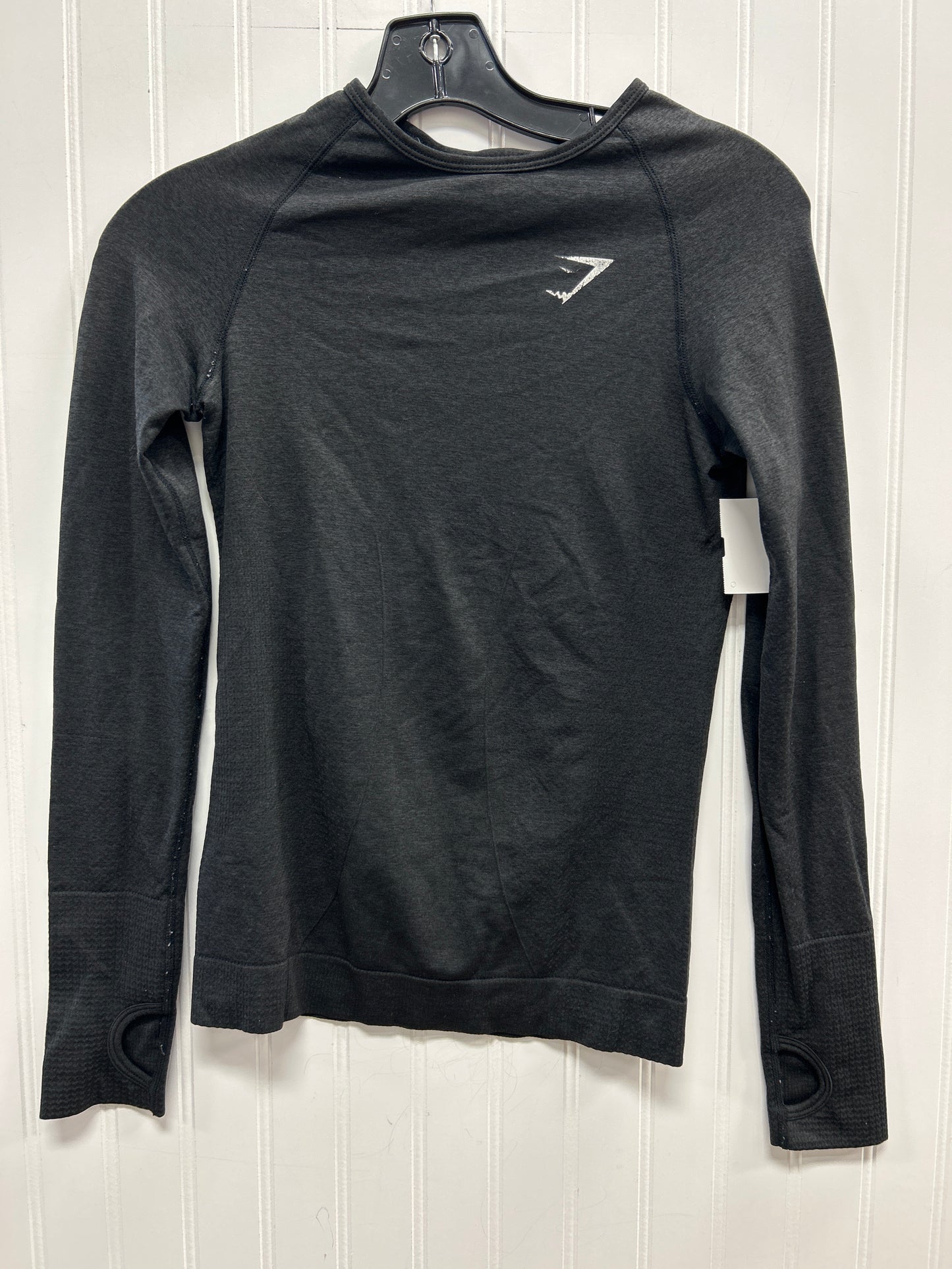 Athletic Top Ls Crewneck By Gym Shark In Black, Size:S