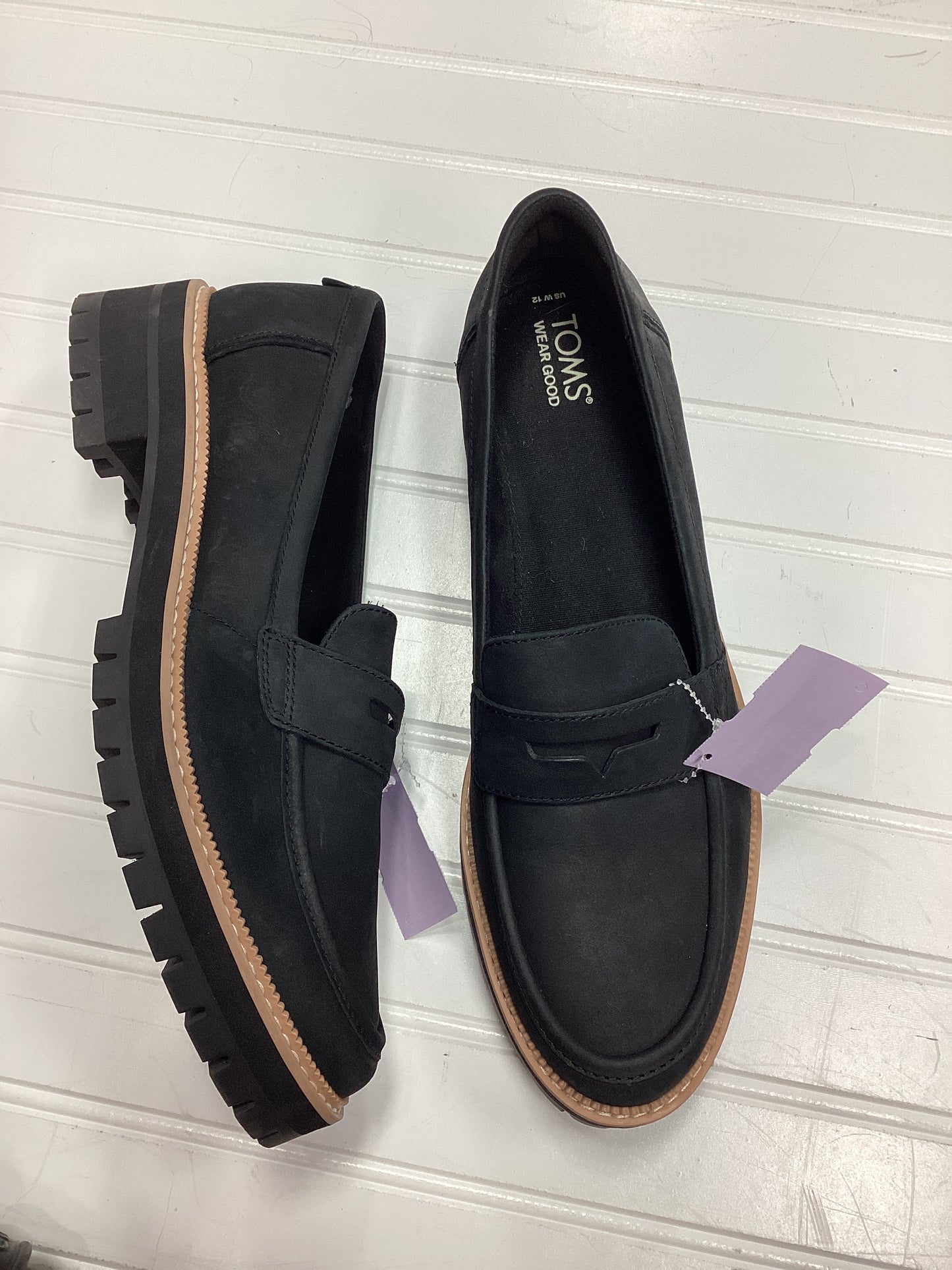 Shoes Flats By Toms In Black, Size:12