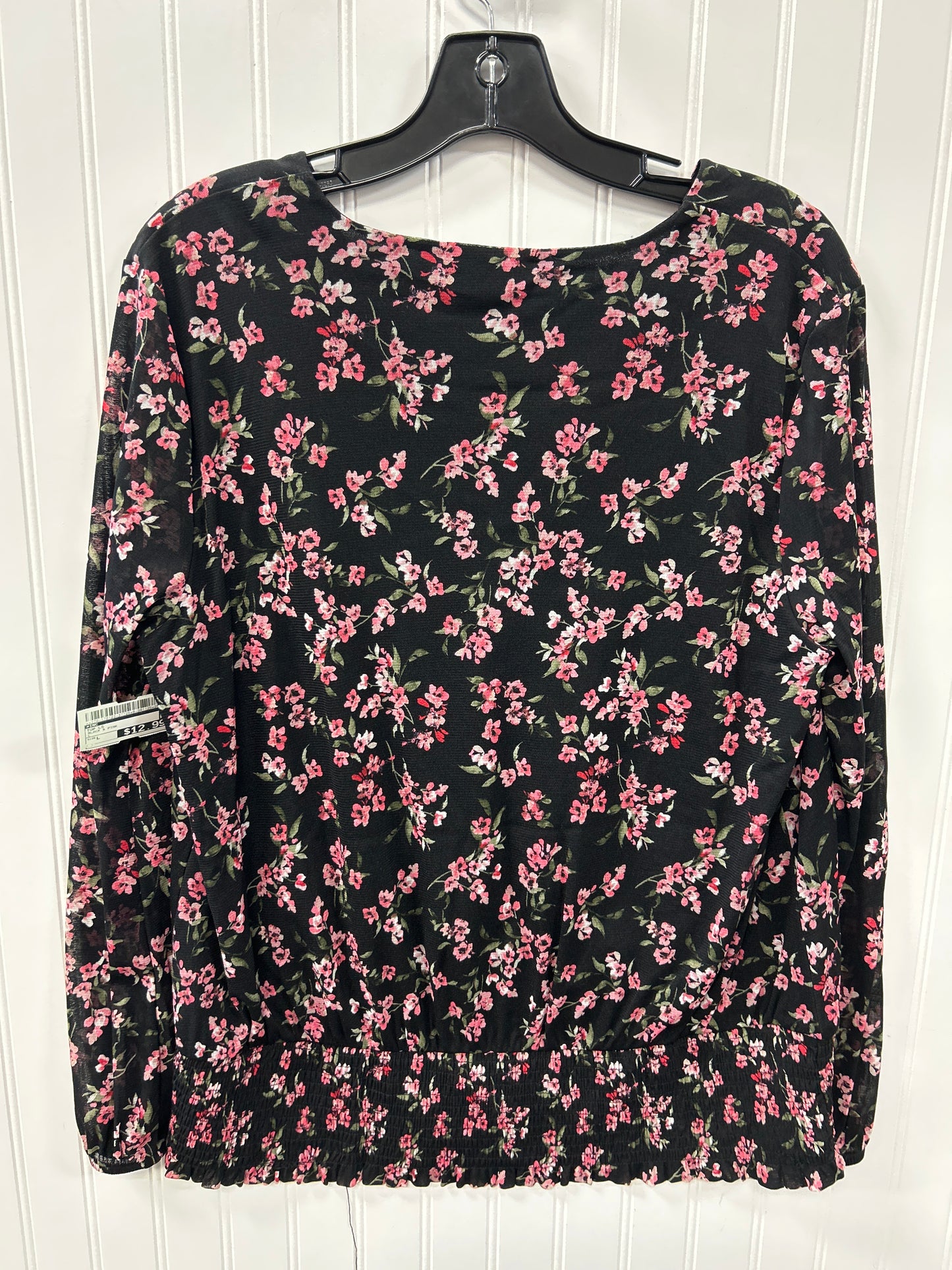 Top Ls By Inc In Black & Pink, Size:L