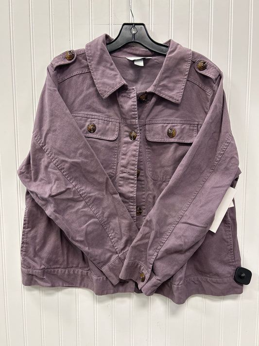 Jacket Shirt By Cj Banks In Purple, Size:1X