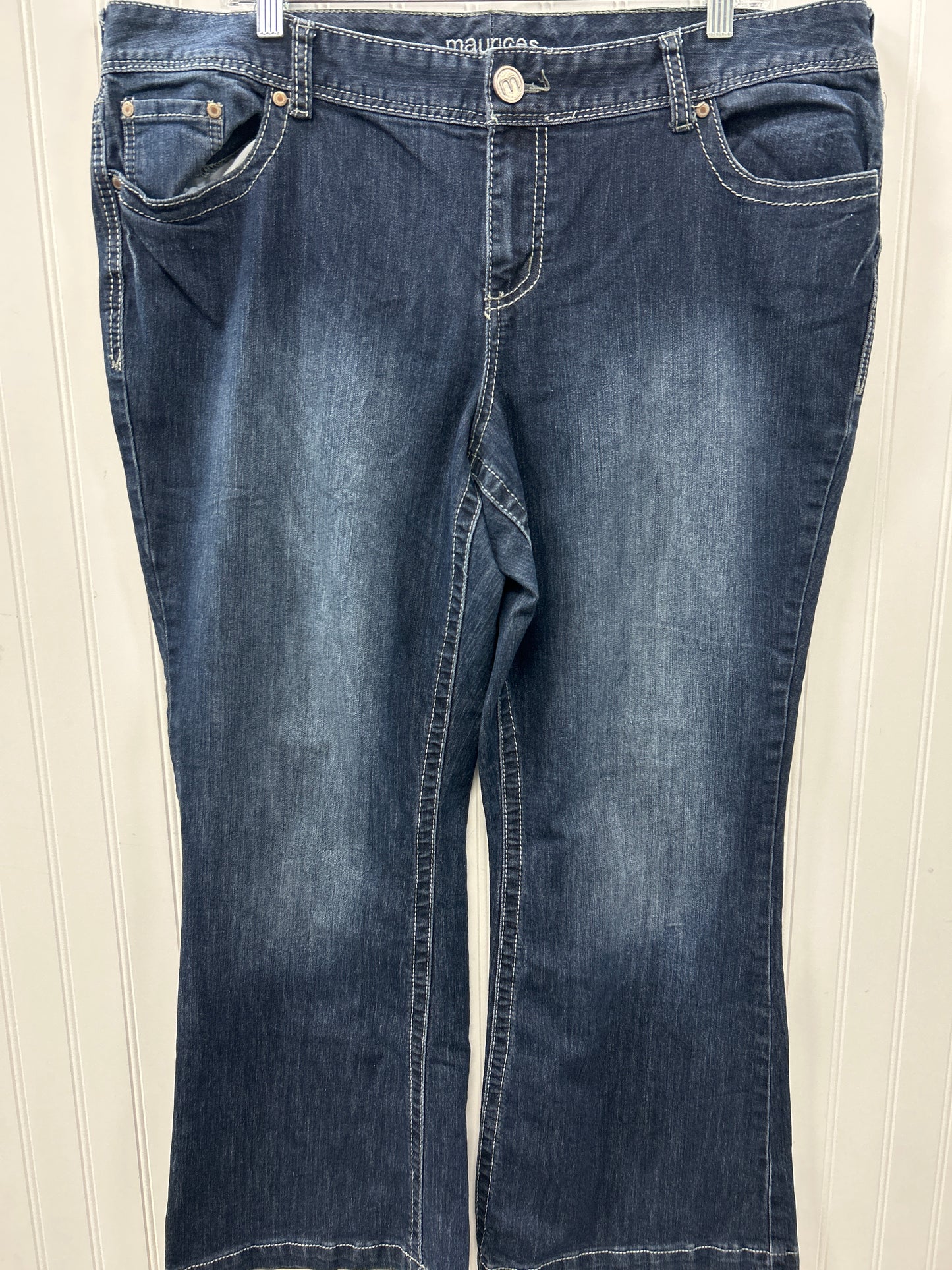 Jeans Flared By Maurices In Blue Denim, Size:20