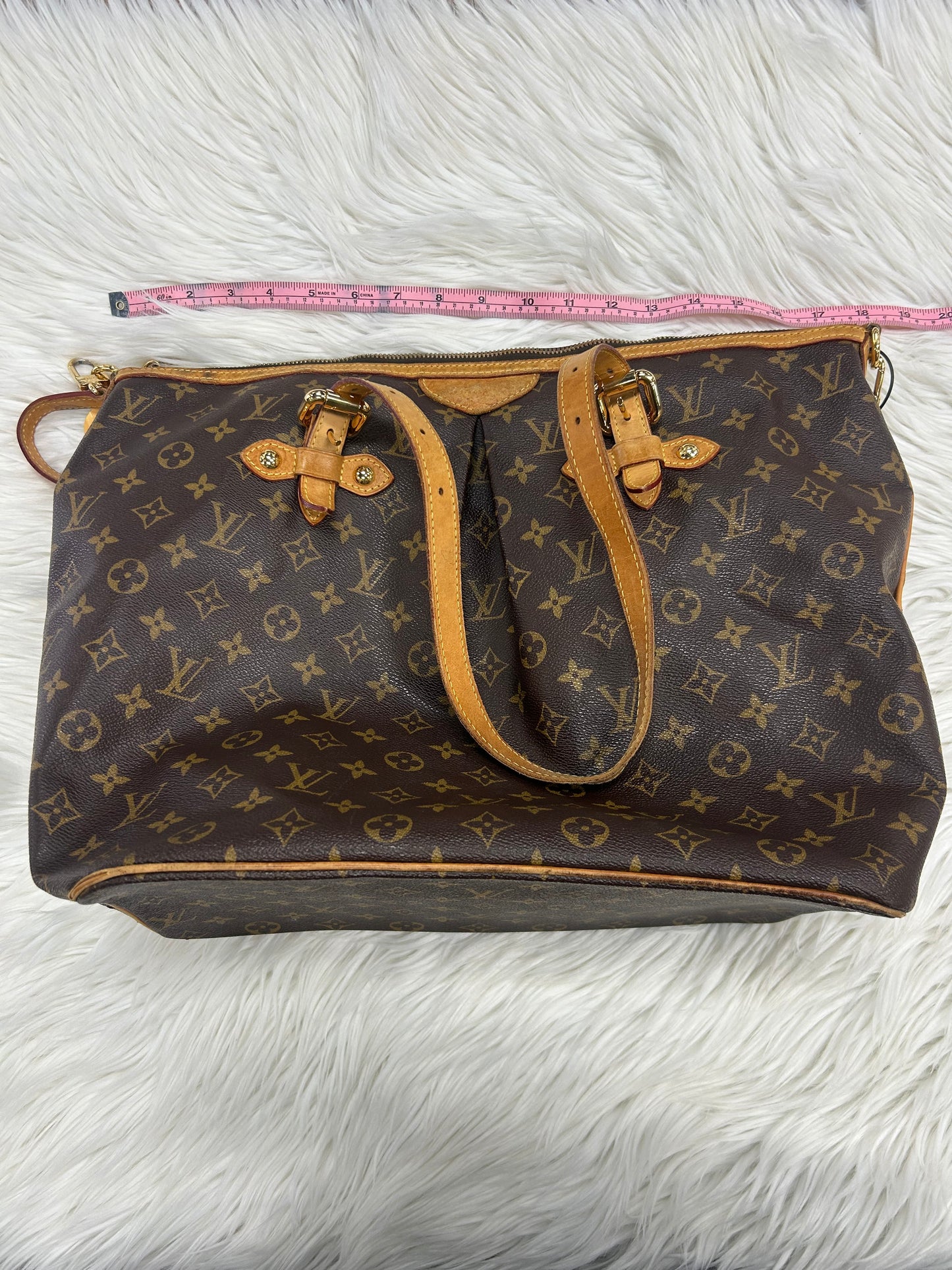 Handbag Luxury Designer By Louis Vuitton In Brown, Size:Large
