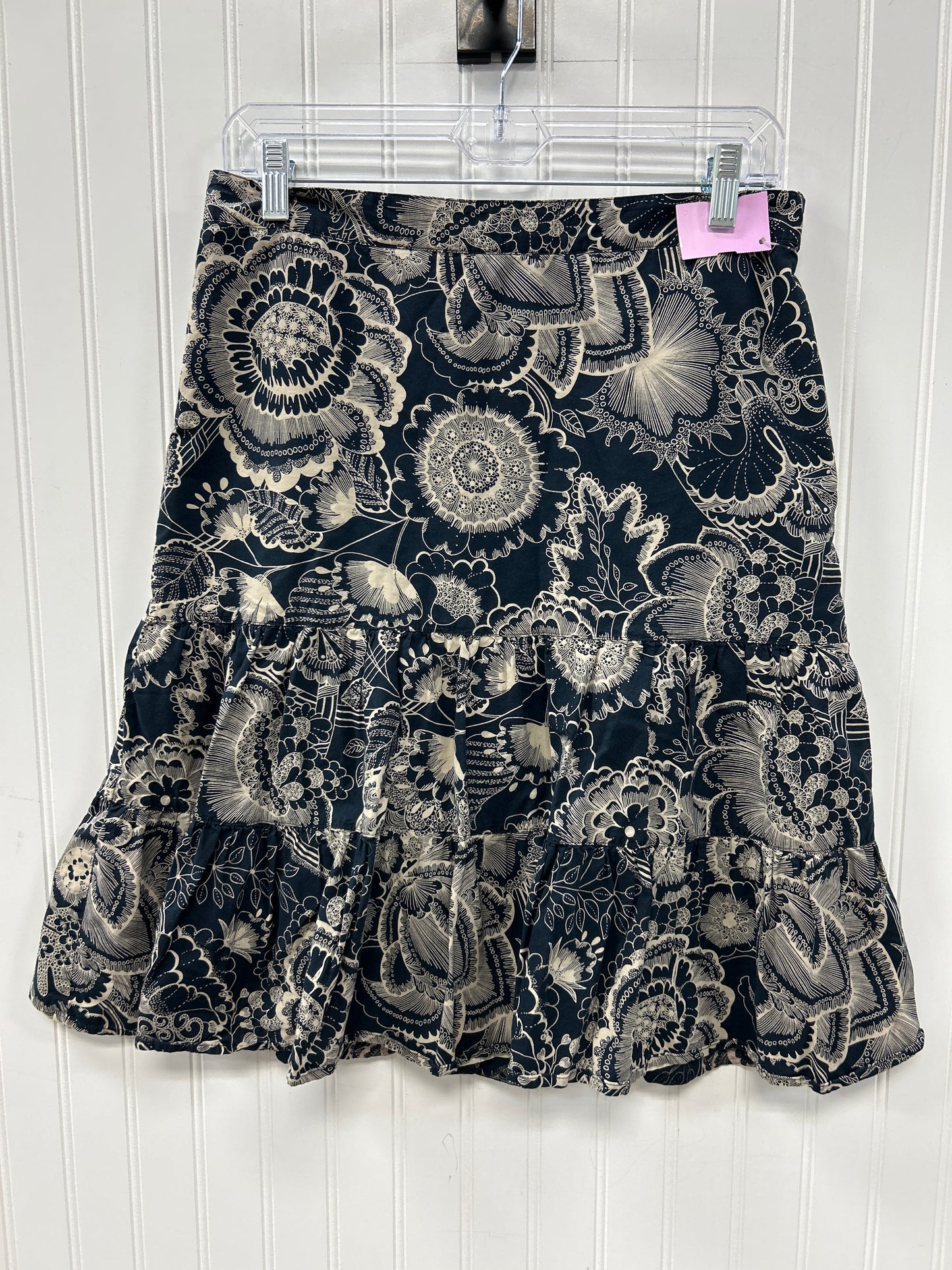 Skirt Midi By Ann Taylor In Blue & Cream, Size:6