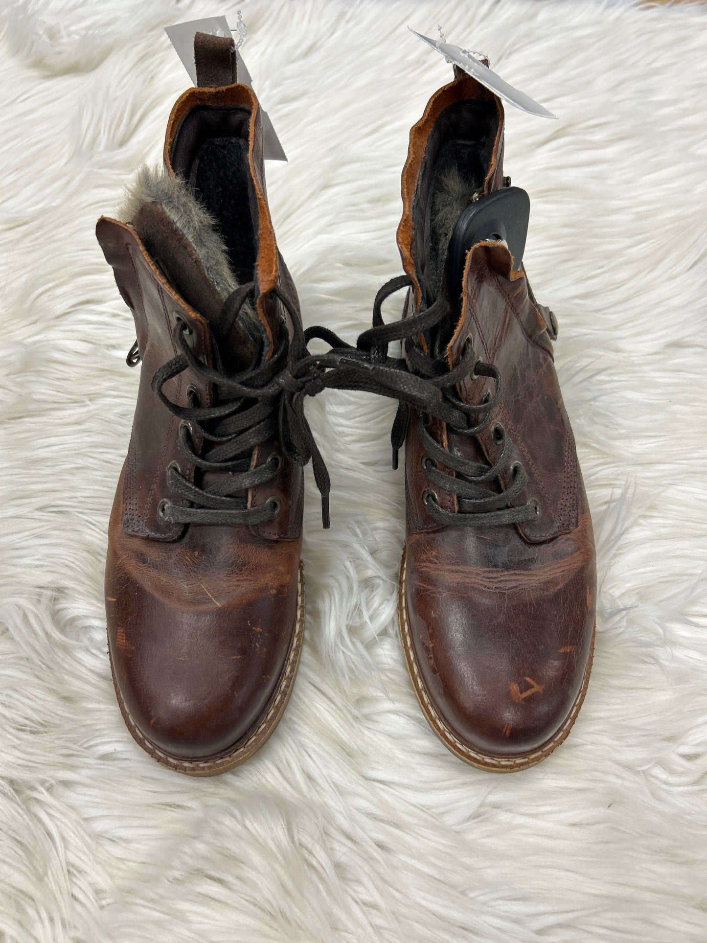 Boots Ankle Flats By Cmc In Brown, Size:7