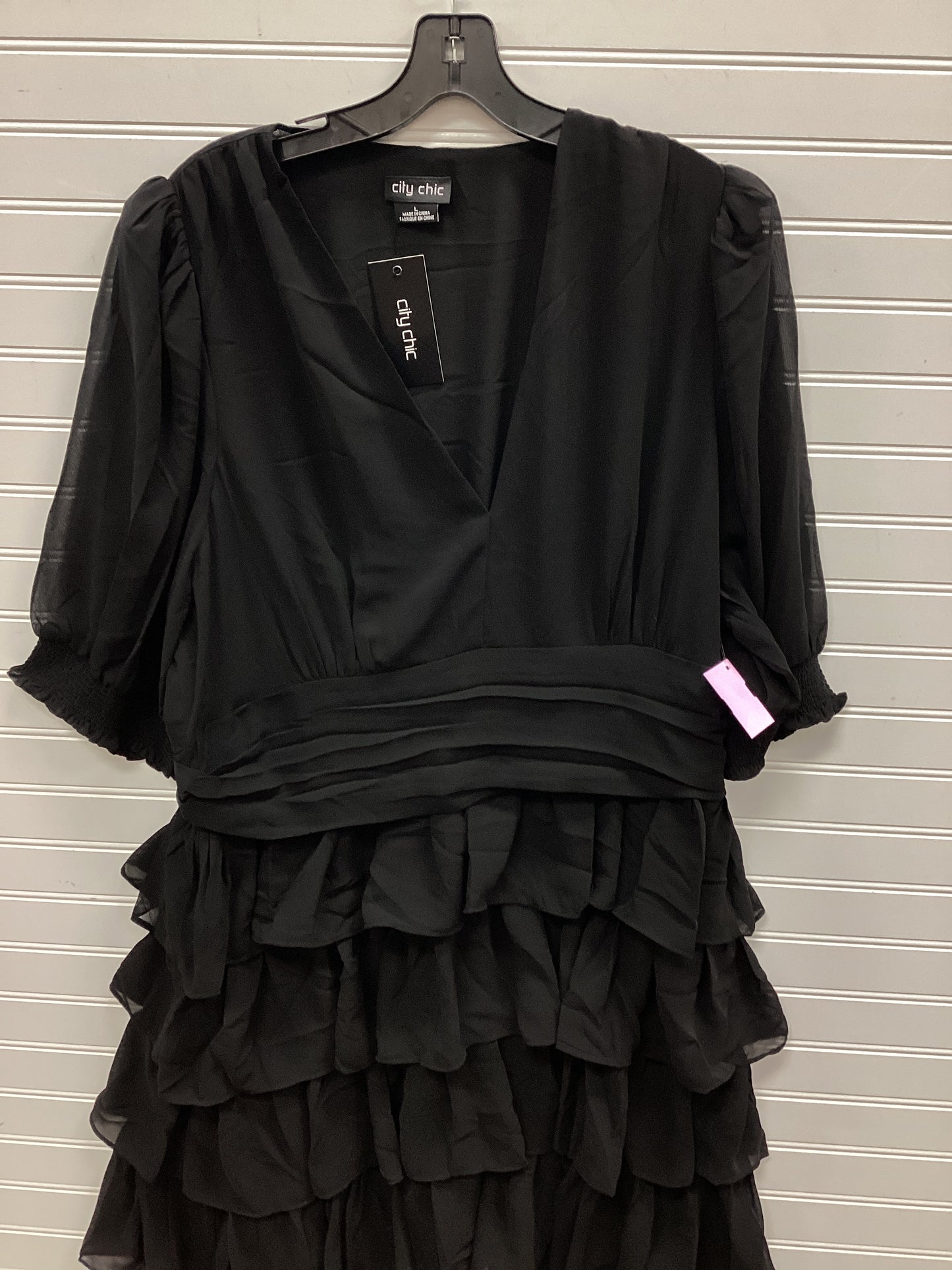 Dress Casual Midi By City Chic In Black, Size:L