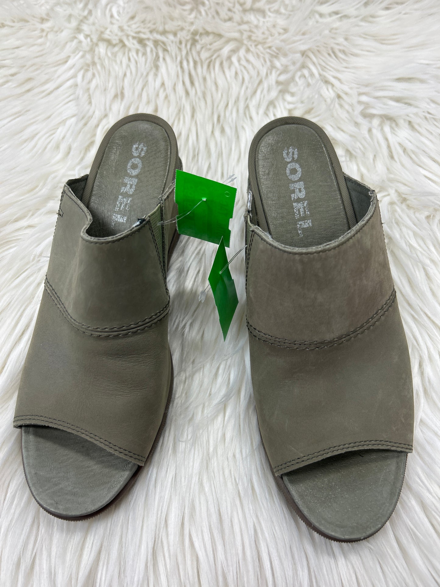 Sandals Heels Wedge By Sorel In Taupe, Size:10