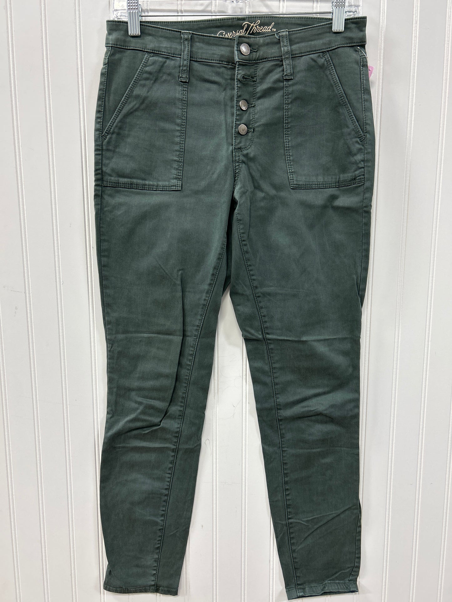 Jeans Skinny By Universal Thread In Green Denim, Size:4