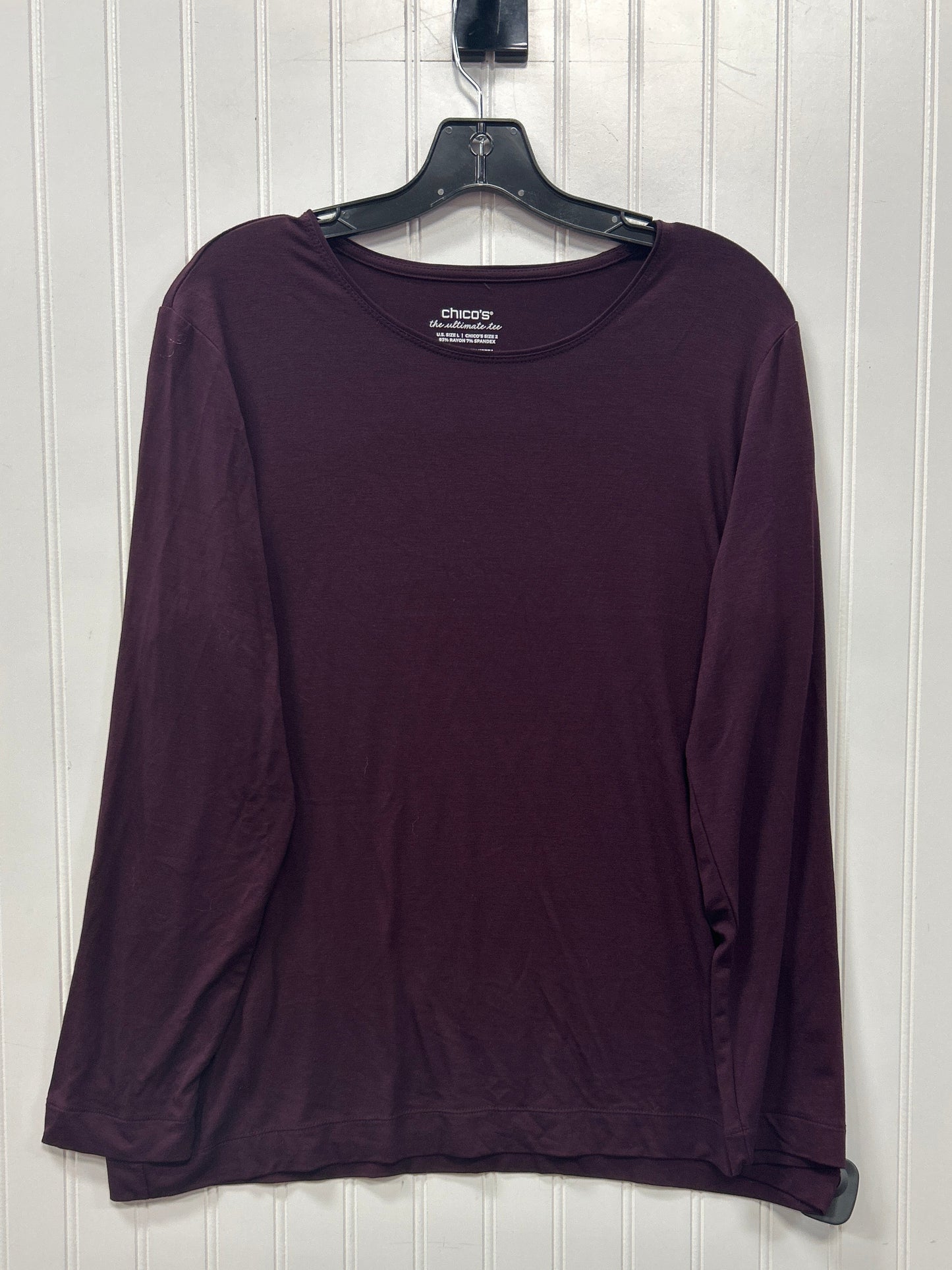 Top Ls By Chicos In Maroon, Size:L
