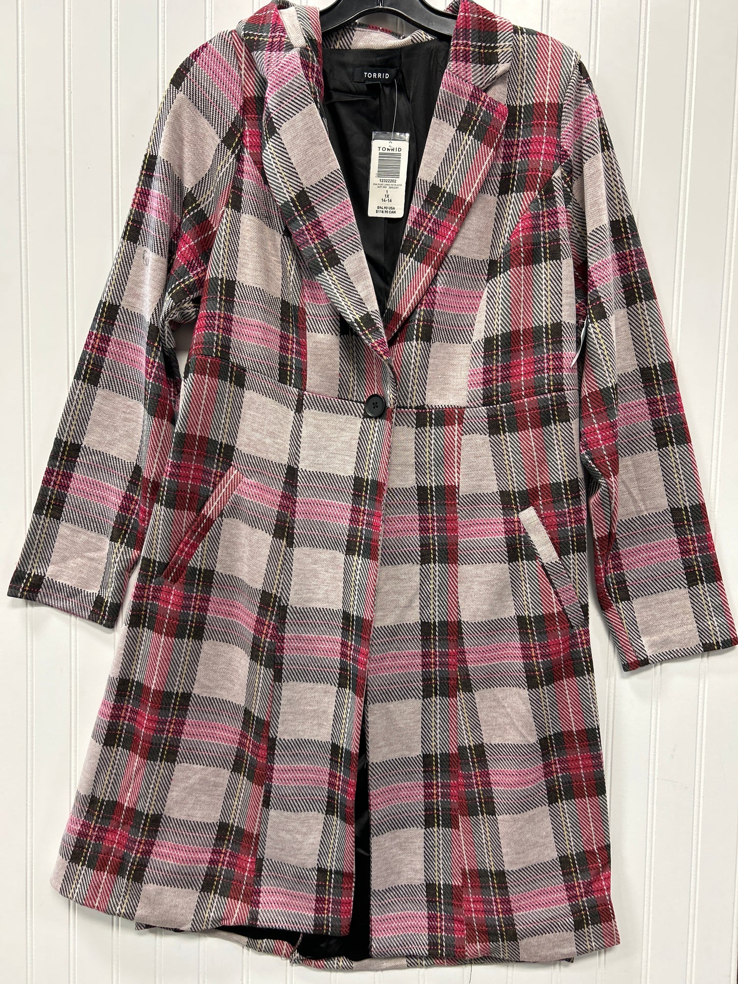 Coat Peacoat By Torrid In Plaid Pattern, Size:1X