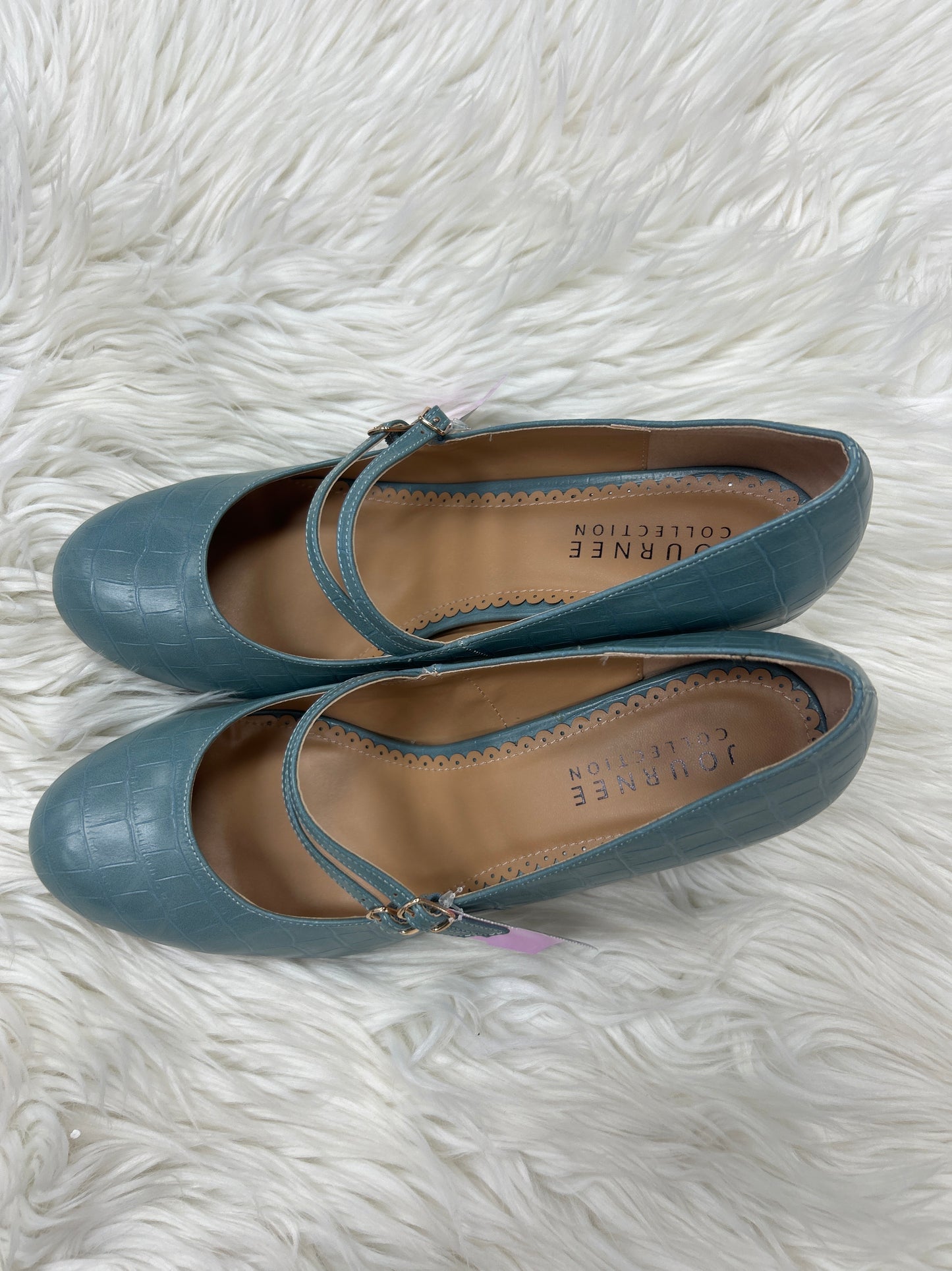 Sandals Heels Wedge By Journee In Blue, Size:13
