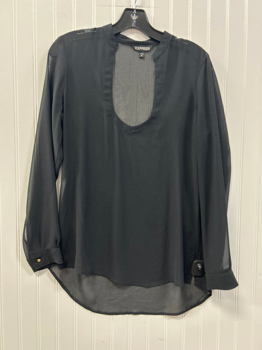 Blouse Ls By Express In Black, Size:S