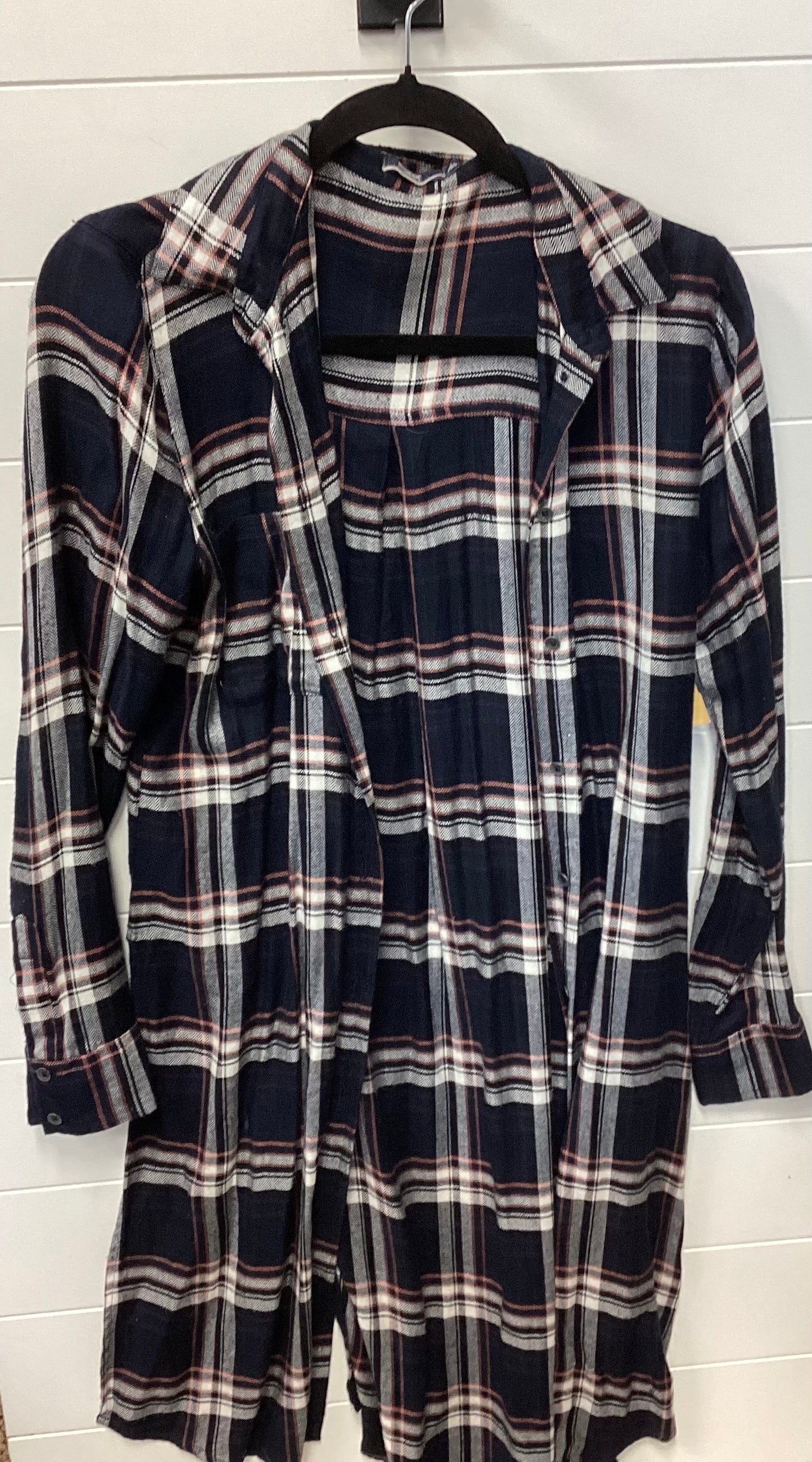 Tunic Ls By Silver In Plaid Pattern, Size:S