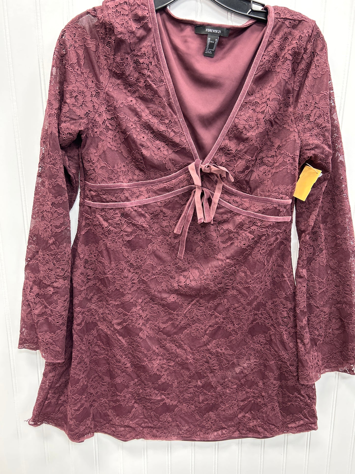 Dress Party Midi By Forever 21 In Purple, Size:Xl