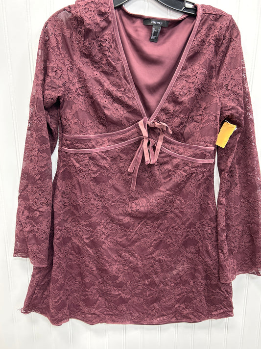 Dress Party Midi By Forever 21 In Purple, Size:Xl