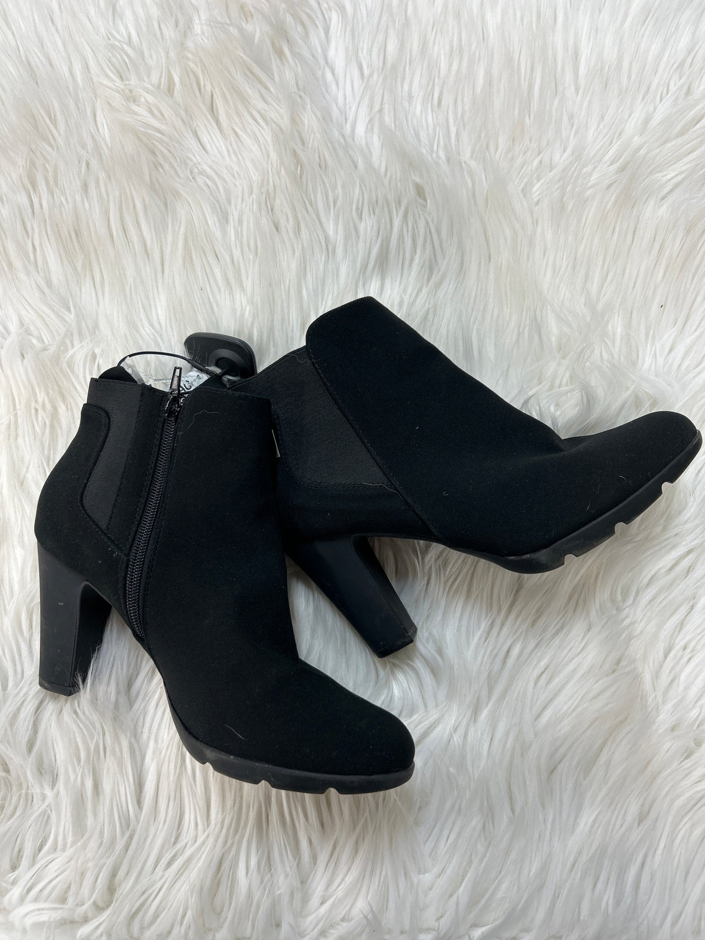 Boots Ankle Heels By Anne Klein In Black, Size:7.5