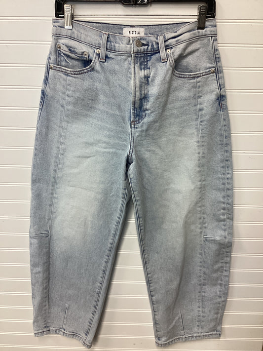 Jeans Wide Leg By Pistola In Blue Denim, Size:6