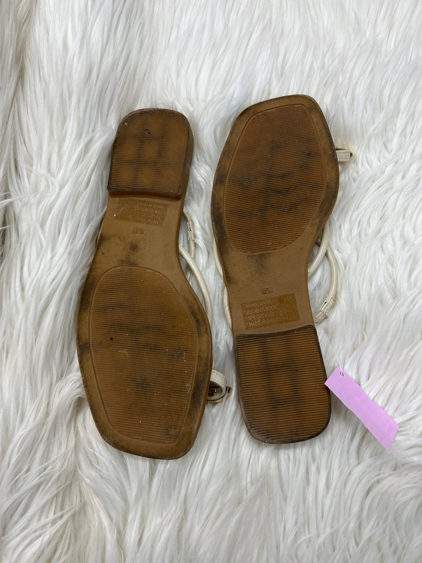 Sandals Flats By Steve Madden In Cream, Size:8.5