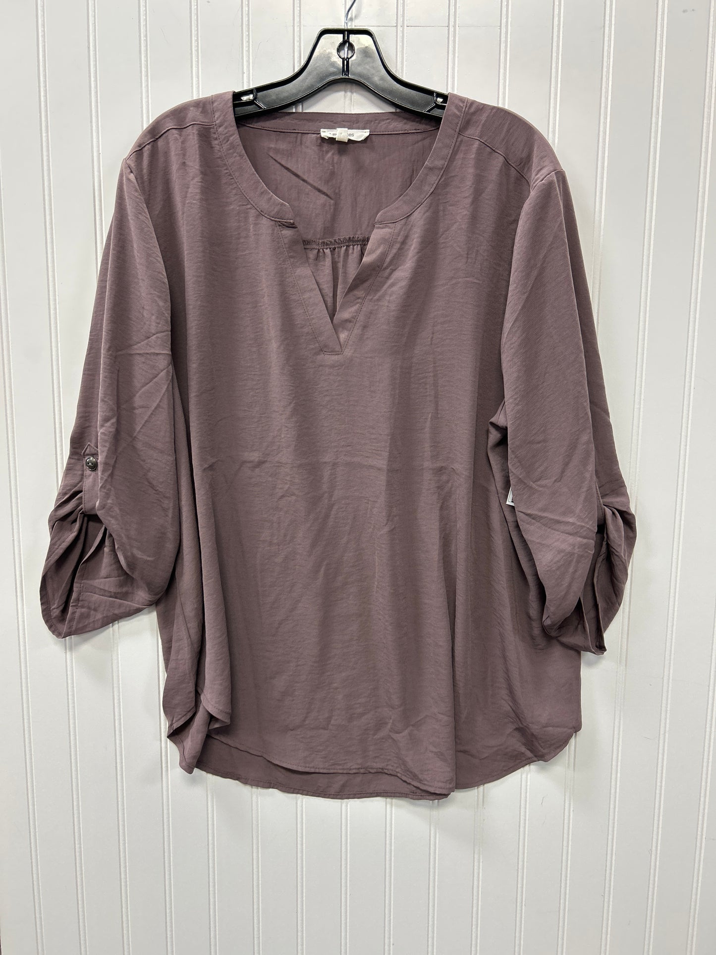 Blouse Ls By Maurices In Purple, Size:Xxl