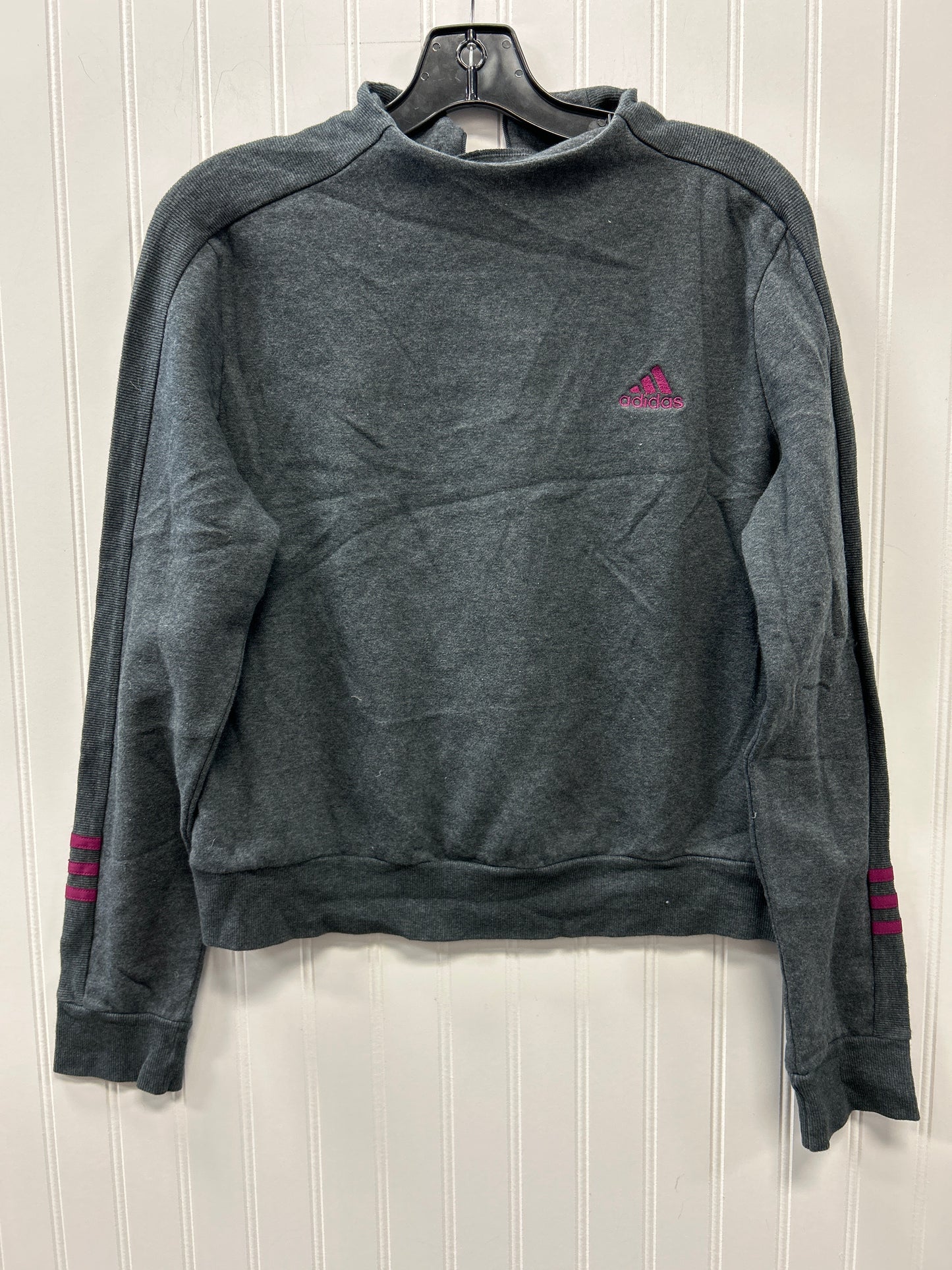 Athletic Sweatshirt Crewneck By Adidas In Grey, Size:L