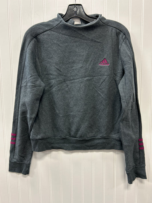 Athletic Sweatshirt Crewneck By Adidas In Grey, Size:L