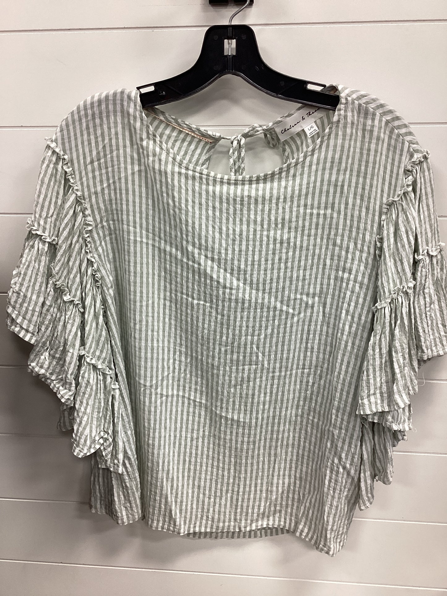 Top Ss By Chelsea And Theodore In Green & White, Size:L
