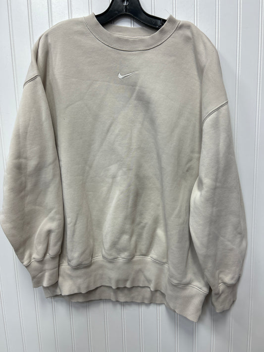 Athletic Sweatshirt Crewneck By Nike Apparel In Cream, Size:L