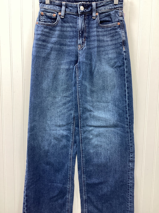 Jeans Straight By American Eagle In Blue Denim, Size:0