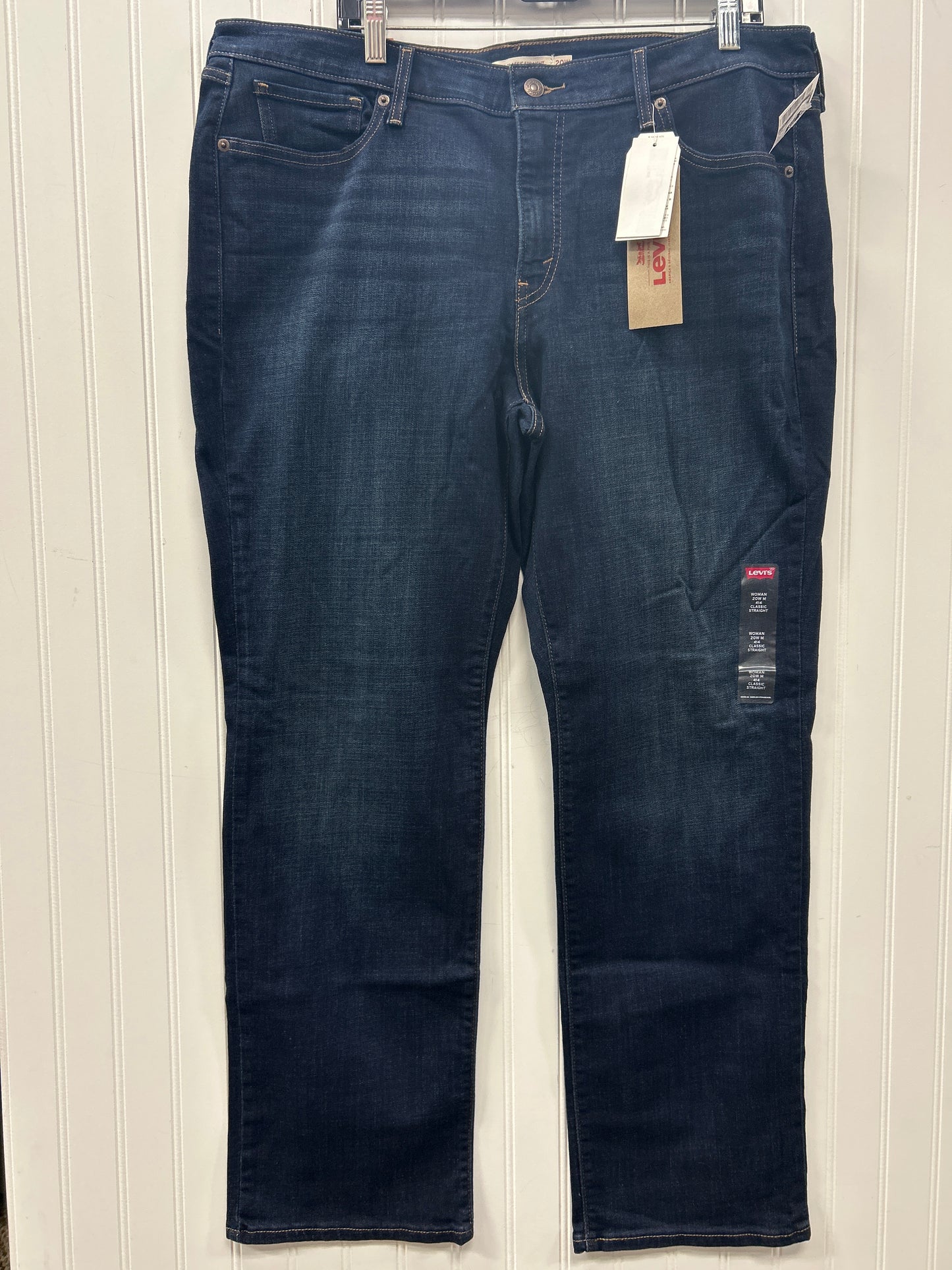 Jeans Straight By Levis In Blue Denim, Size:20 NWT