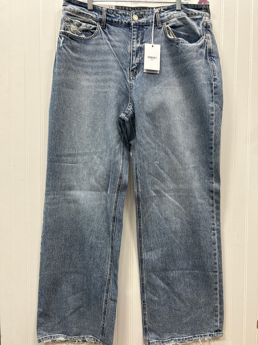 Jeans Wide Leg By Vervet In Blue Denim, Size:18 NWT