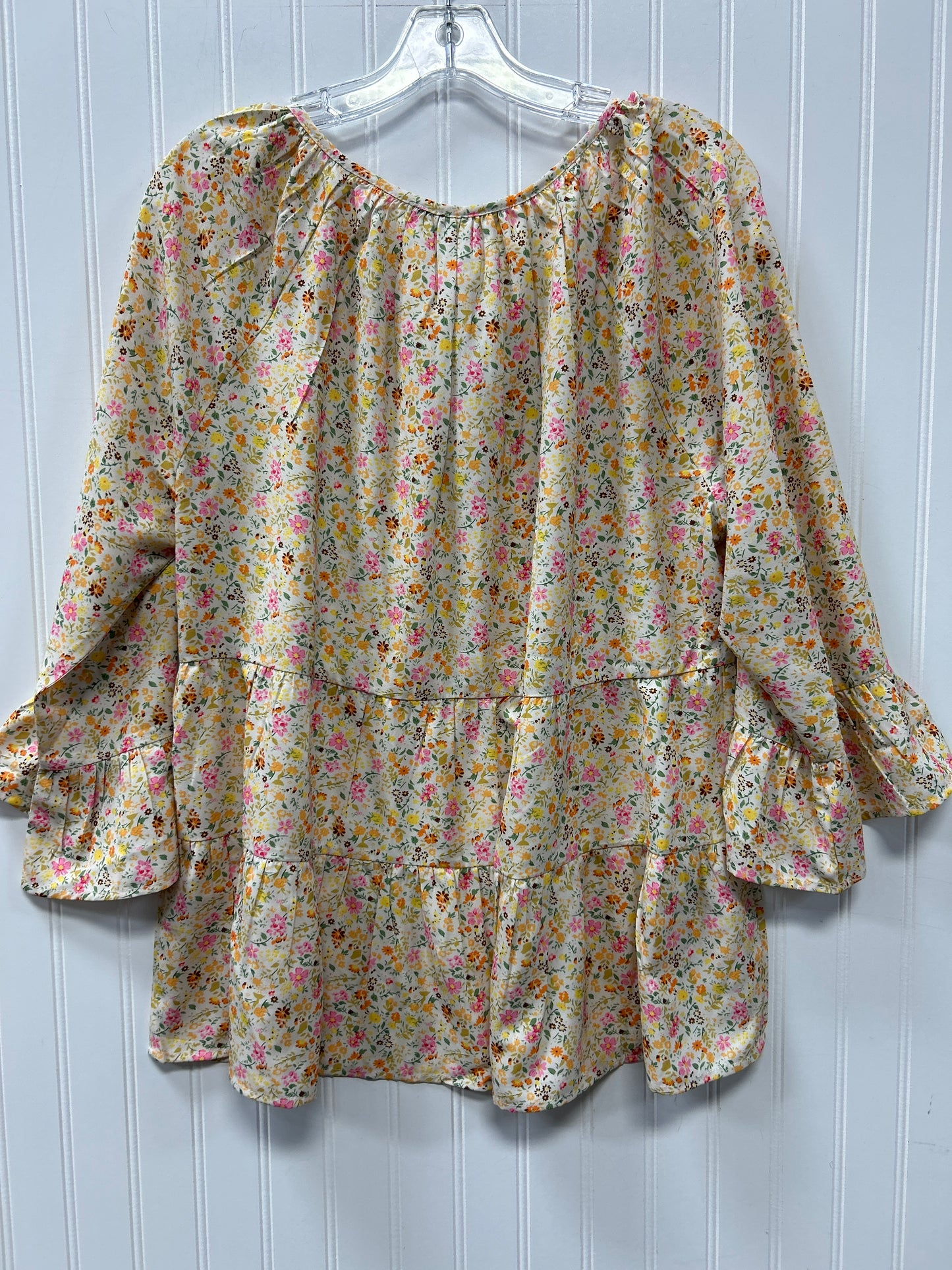 Blouse Ls By Keren Hart In Yellow, Size:Xl