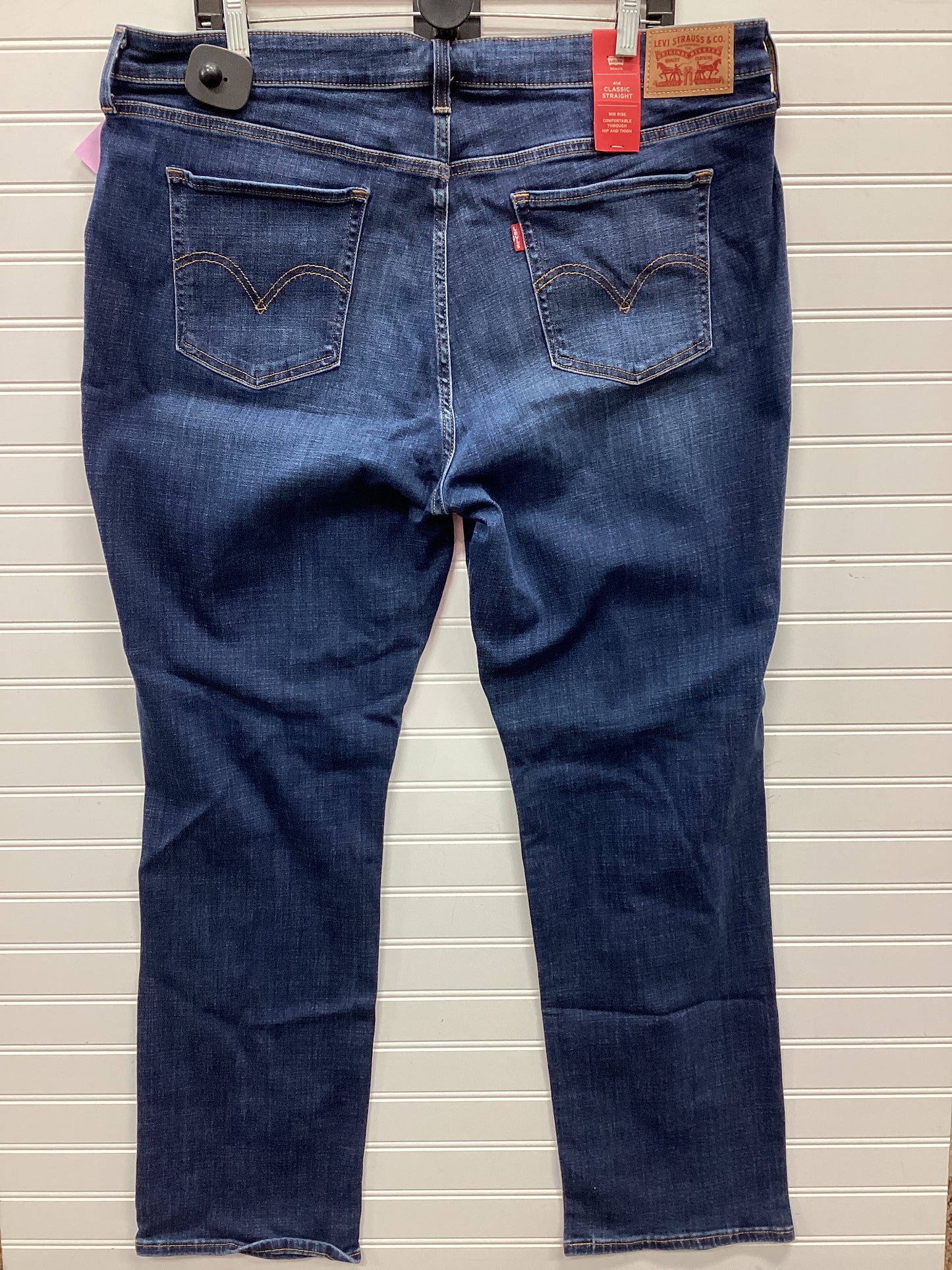 Jeans Straight By Levis In Blue Denim, Size:20