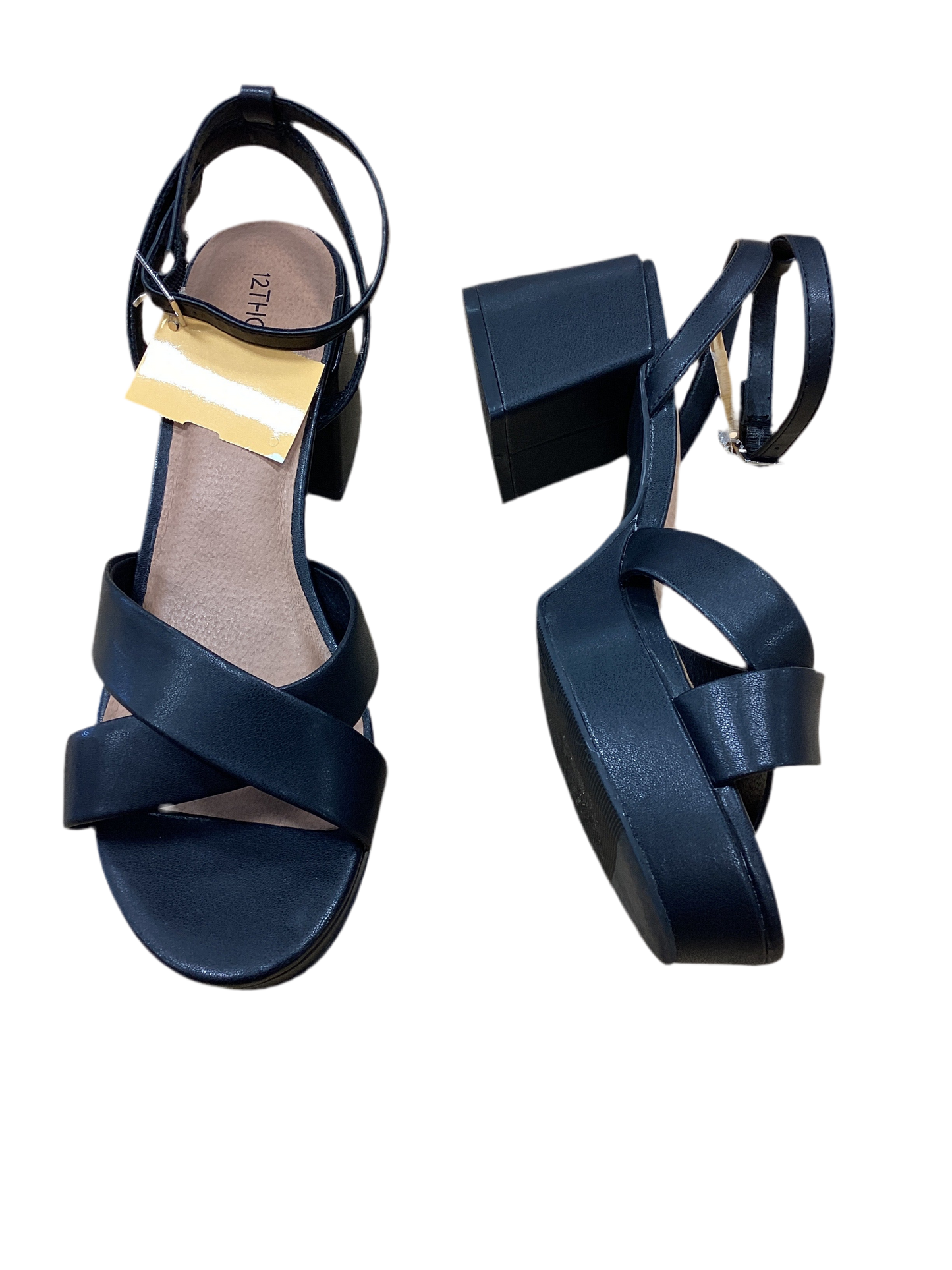 Sandals Heels Block By Cmc In Black, Size:8.5