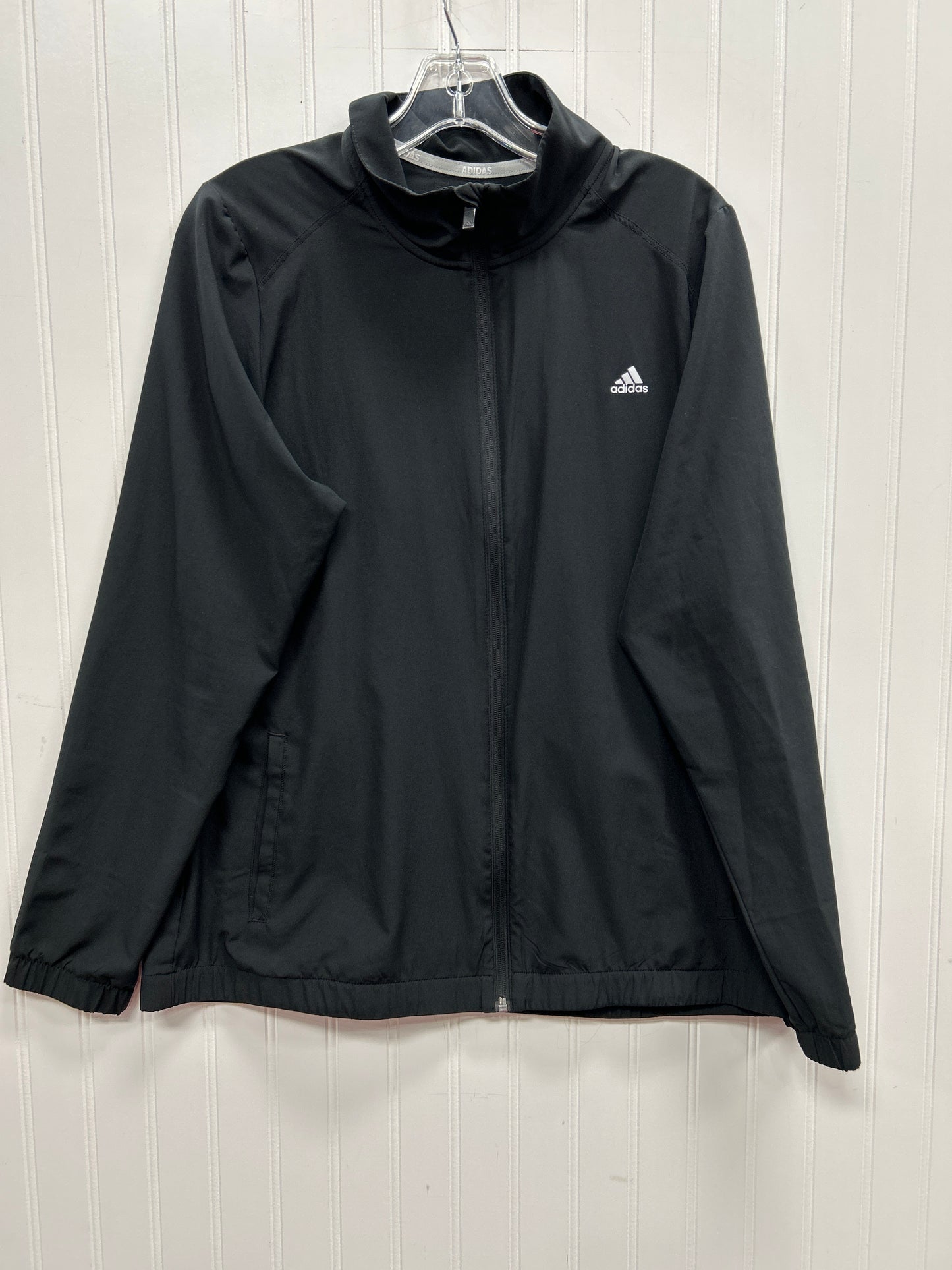 Athletic Top Ls Collar By Adidas In Black, Size:L