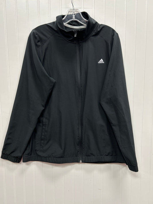 Athletic Top Ls Collar By Adidas In Black, Size:L