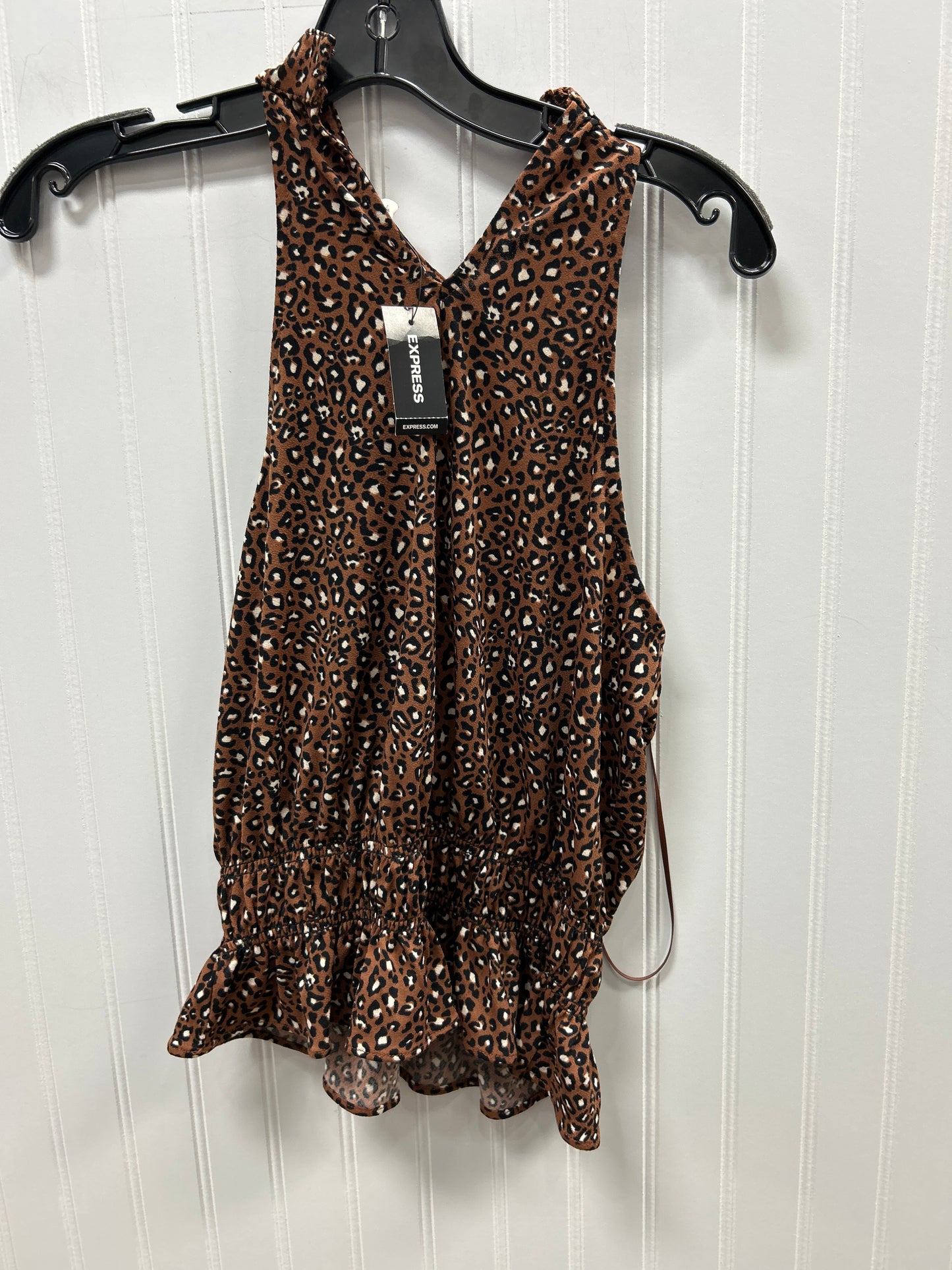 Blouse Sleeveless By Express In Animal Print, Size:S