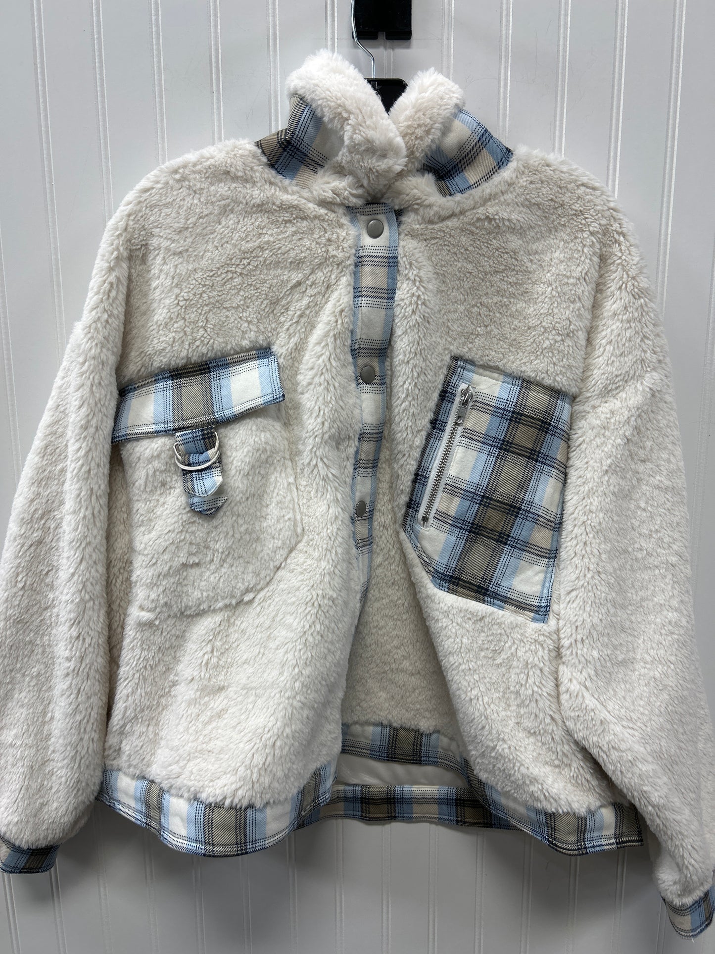 Jacket Fleece By Cato In Cream, Size:1X