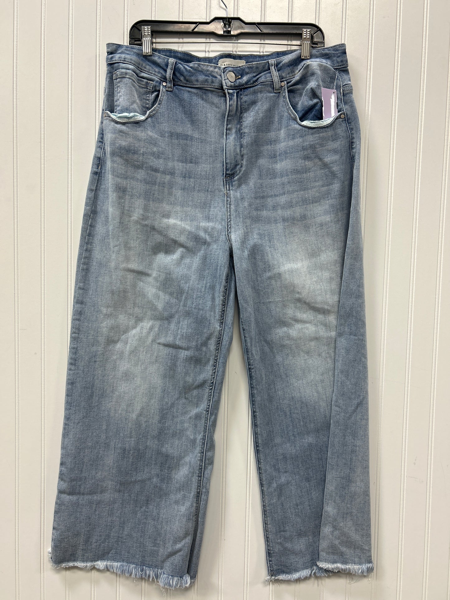 Jeans Wide Leg By Risen In Blue Denim, Size:16