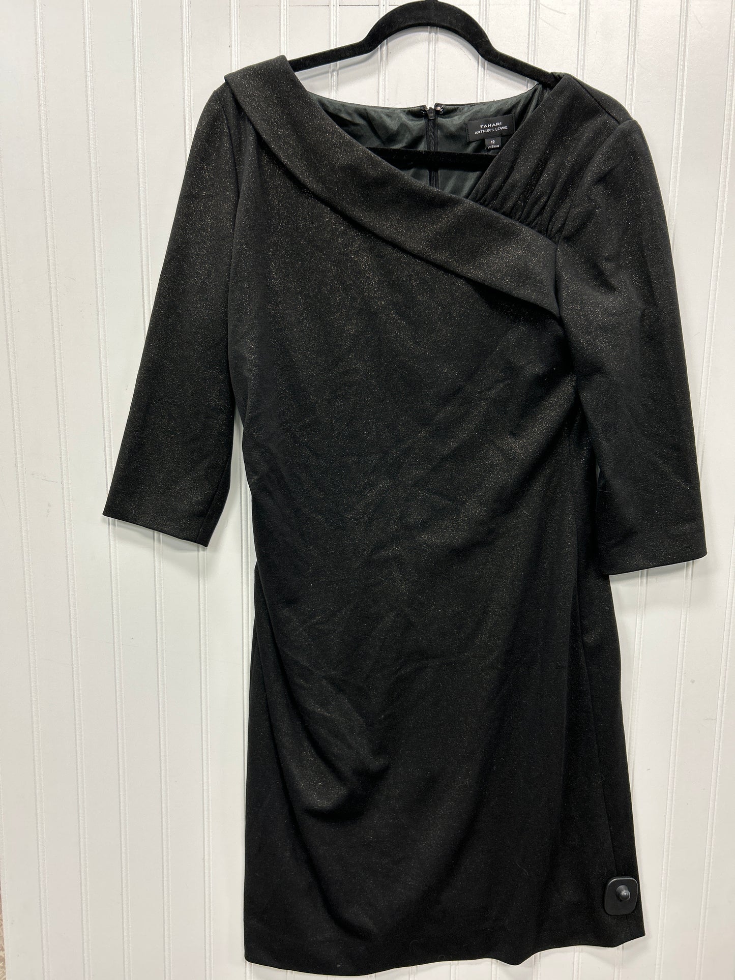 Dress Work By Tahari In Black & Gold, Size:12