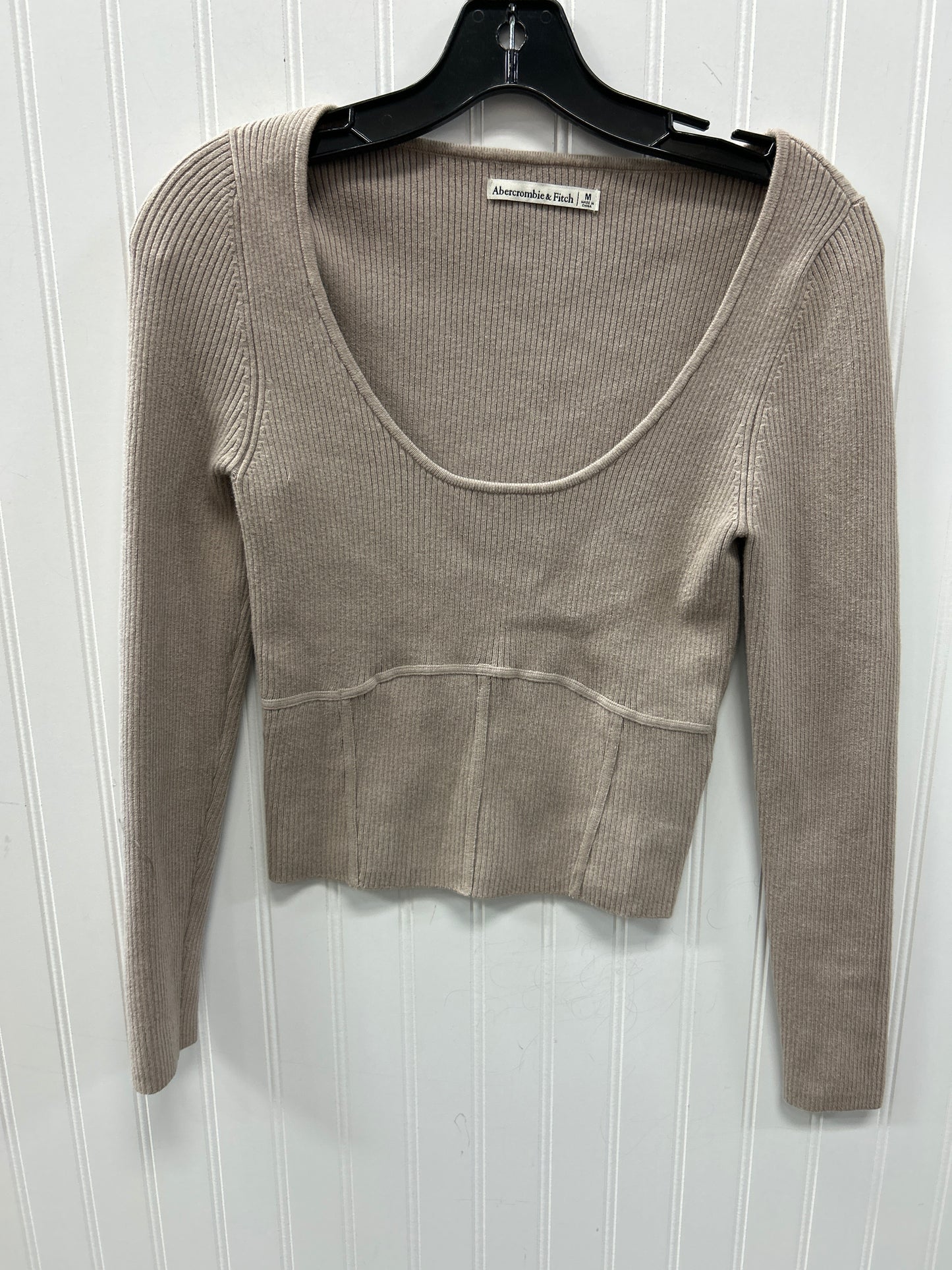 Top Ls By Abercrombie And Fitch In Taupe, Size:M